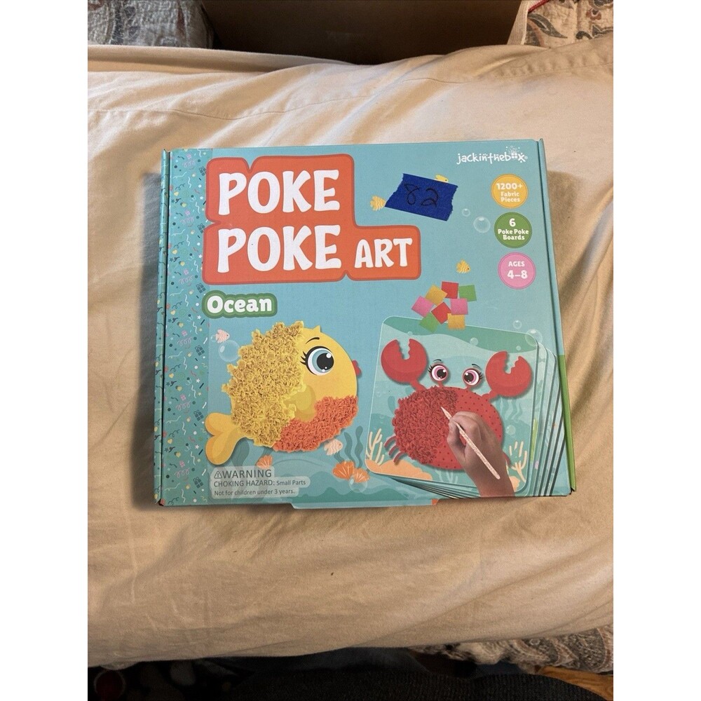 Poke Poke Art Ocean Animals Theme Mess-Free Fabric Art Jack-in-the-box Ages 4-8 - Picture 1 of 5
